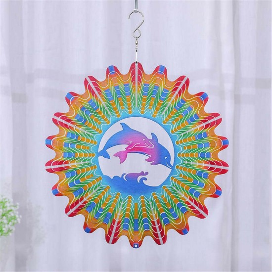 12'' 3D Fairy Garden Wind Spinner Sun Catcher Cyclone Yard Outdoor Decorations