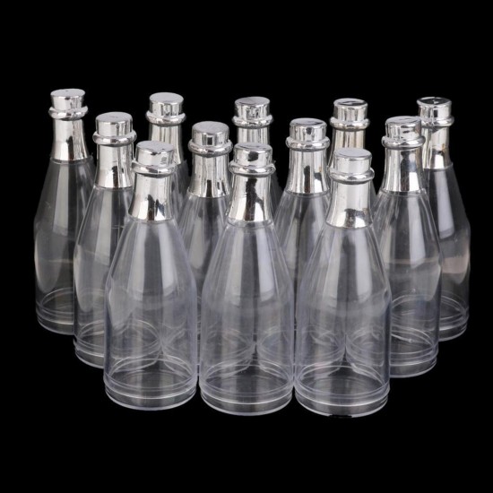 12 Clear Fillable Cham pagne Bottles Candy Boxes Wedding Party Shower Favors 12 Clear Fillable Cham pagne Bottles Candy Boxes Wedding Party Shower Favors