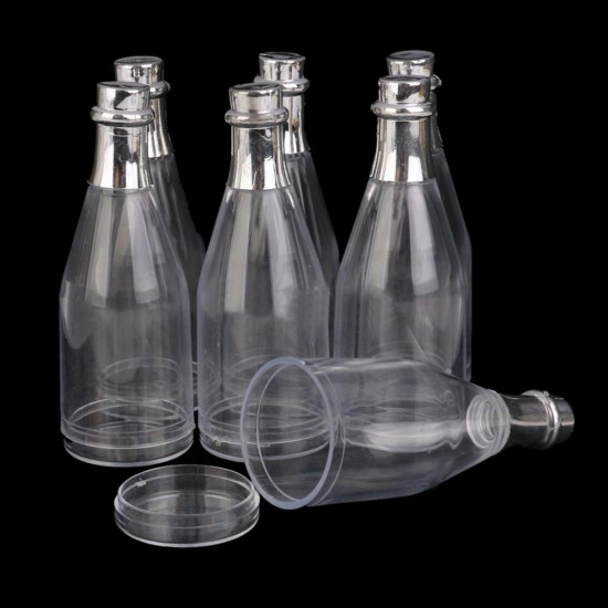 12 Clear Fillable Cham pagne Bottles Candy Boxes Wedding Party Shower Favors 12 Clear Fillable Cham pagne Bottles Candy Boxes Wedding Party Shower Favors