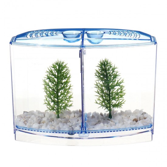 1/2 Grids Mini Betta Aquarium Fish Tank Isolation Box Portable With Divider 1/2 Grids Mini Betta Aquarium Fish Tank Isolation Box Portable With Divider