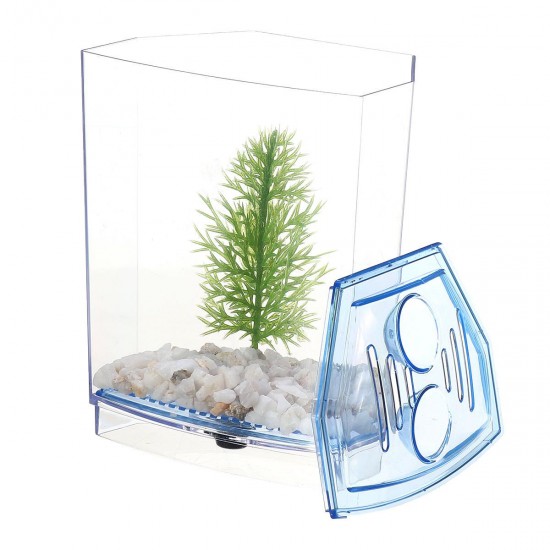1/2 Grids Mini Betta Aquarium Fish Tank Isolation Box Portable With Divider