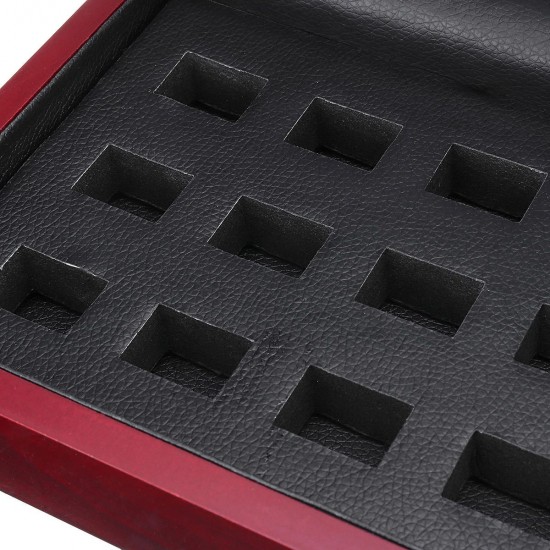 12 Holes Wooden Box For Championship Ring Collection Display Red Black 12 Holes Wooden Box For Championship Ring Collection Display Red Black