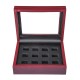 12 Holes Wooden Box For Championship Ring Collection Display Red Black 12 Holes Wooden Box For Championship Ring Collection Display Red Black