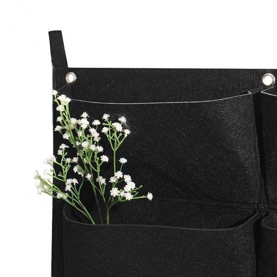 12 Pockets Vertical Garden Hanging Felt Planter Wall Mount Indoor Outdoor Aeration Growing Bag