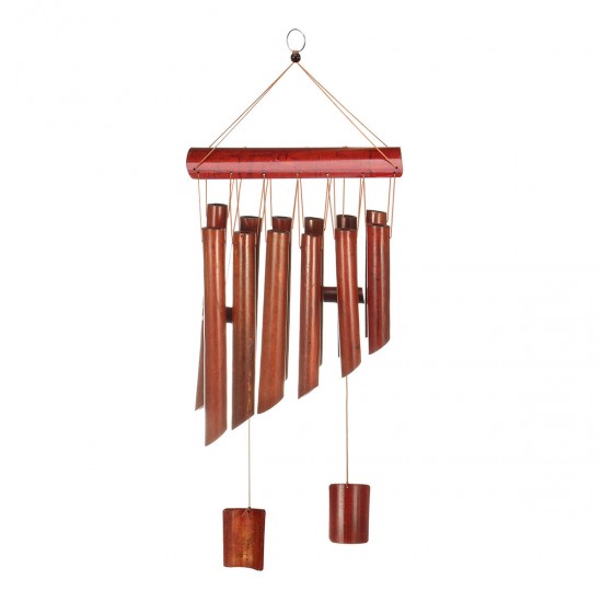 12 Tubes Bamboo Wind Chime Wooden Garden Yark Patio Home Decorations Hanging Ornament