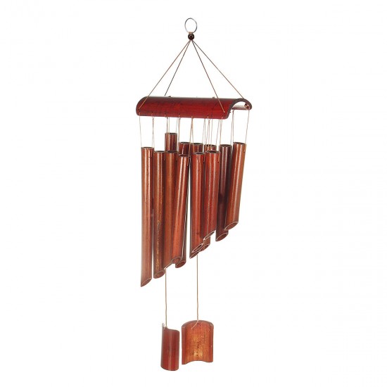 12 Tubes Bamboo Wind Chime Wooden Garden Yark Patio Home Decorations Hanging Ornament