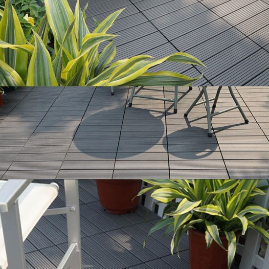 12 x 12 Inch 6 Pack Outdoor Four Slat Wood-Plastic Composite Interlocking Decking Tile Anti-skid Swimming Pool Floor Mat 12 x 12 Inch 6 Pack Outdoor Four Slat Wood-Plastic Composite Interlocking Decking Tile Anti-skid Swimming Pool Floor Mat