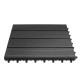 12 x 12 Inch 6 Pack Outdoor Four Slat Wood-Plastic Composite Interlocking Decking Tile Anti-skid Swimming Pool Floor Mat