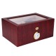 120 Pcs Wooden Grain Humidifier Storage Box Case With Lockstitch Transparent Display Window Double Layer