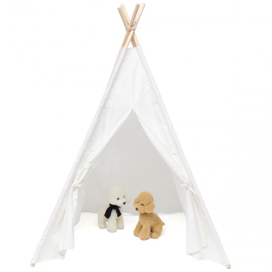 120x120x150cm White Canvas Kids Teepee Children Home Game Toy Play Tent Cubby 120x120x150cm White Canvas Kids Teepee Children Home Game Toy Play Tent Cubby
