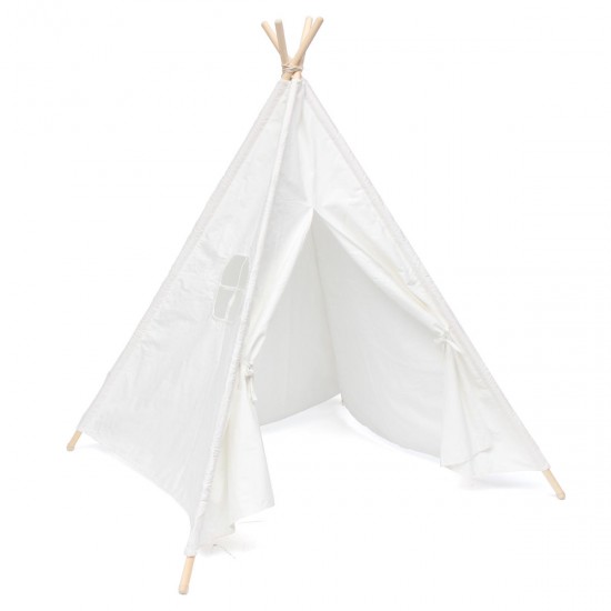 120x120x150cm White Canvas Kids Teepee Children Home Game Toy Play Tent Cubby 120x120x150cm White Canvas Kids Teepee Children Home Game Toy Play Tent Cubby