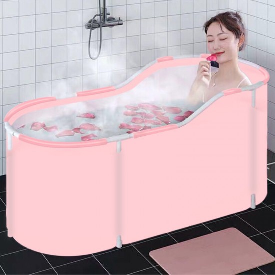 120x70x60cm Folding Bathtub Portable PVC Water Tub Outdoor Room Adult Spa Bath