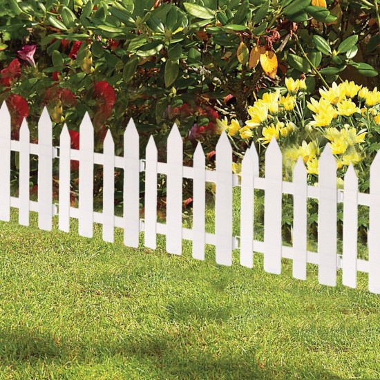 12/24PCS Outdoor PVC Plastic White Fence Garden Flowerpot Parterre Fence Decoration