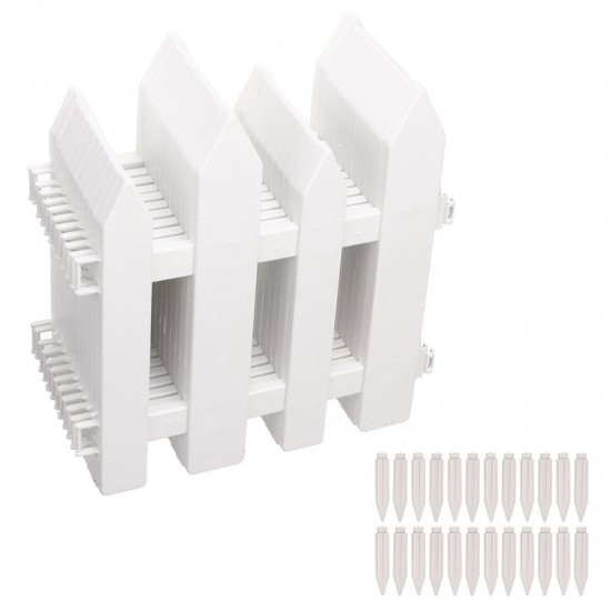 12/24PCS Outdoor PVC Plastic White Fence Garden Flowerpot Parterre Fence Decoration