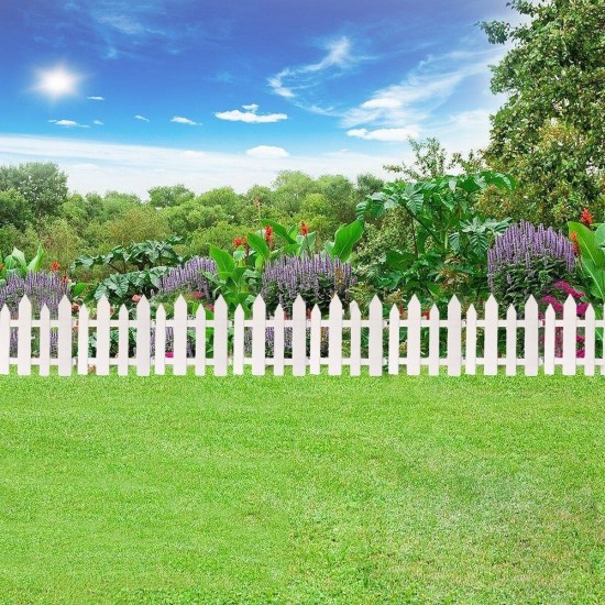 12/24PCS Outdoor PVC Plastic White Fence Garden Flowerpot Parterre Fence Decoration