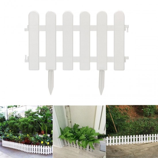 12/24Pcs PVC Plastic Garden Fence Easy Assemble Courtyard Garden Vegetable Fence Decoration