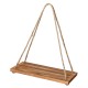 1/2/3Tier Wooden Wall Mounted Rope Floating Storage Shelf Kitchen Rack Hanging Shelves Holder