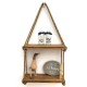 1/2/3Tier Wooden Wall Mounted Rope Floating Storage Shelf Kitchen Rack Hanging Shelves Holder