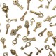 128Pcs Vintage Bronze Key For Pendant Necklace Bracelet DIY Handmade Accessories Decorations