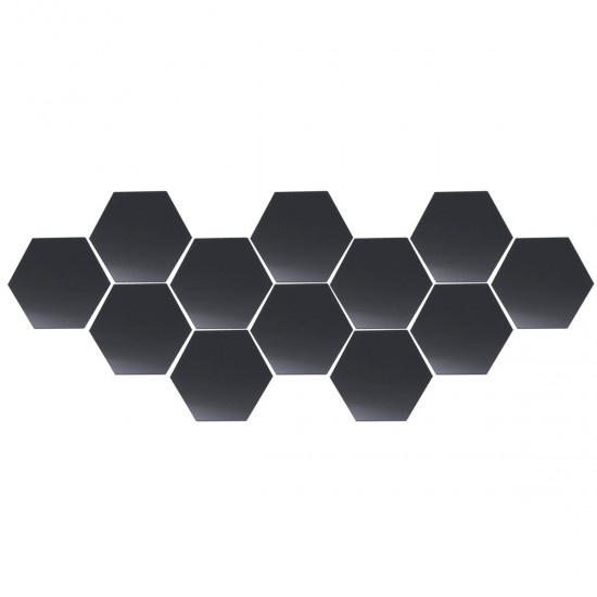 12Pcs 18.4cm Mirror Wall Sticker Hexagon Removable Acrylic 3D Mirror Self Adhesive DIY Decor