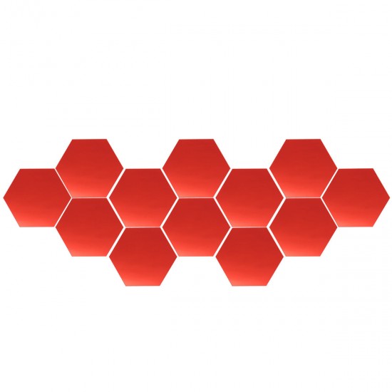 12Pcs 18.4cm Mirror Wall Sticker Hexagon Removable Acrylic 3D Mirror Self Adhesive DIY Decor 12Pcs 18.4cm Mirror Wall Sticker Hexagon Removable Acrylic 3D Mirror Self Adhesive DIY Decor