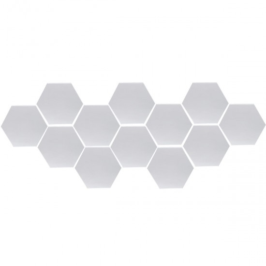 12Pcs 18.4cm Mirror Wall Sticker Hexagon Removable Acrylic 3D Mirror Self Adhesive DIY Decor