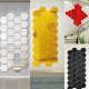 12Pcs 18.4cm Mirror Wall Sticker Hexagon Removable Acrylic 3D Mirror Self Adhesive DIY Decor