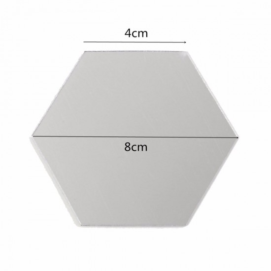 12Pcs 8cm Mirror Wall Sticker Hexagon Removable Acrylic 3D Mirror DIY Home Room Decor Art 12Pcs 8cm Mirror Wall Sticker Hexagon Removable Acrylic 3D Mirror DIY Home Room Decor Art