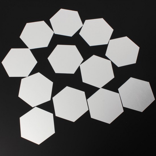 12Pcs 8cm Mirror Wall Sticker Hexagon Removable Acrylic 3D Mirror DIY Home Room Decor Art 12Pcs 8cm Mirror Wall Sticker Hexagon Removable Acrylic 3D Mirror DIY Home Room Decor Art