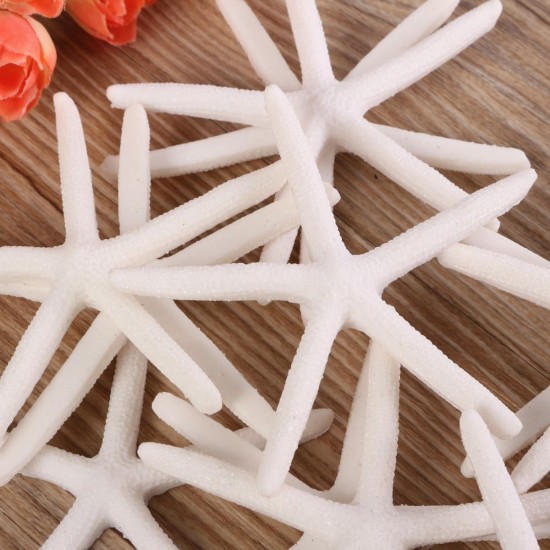 12Pcs Beautiful White Finger Starfish 3-4 inch Beach Wedding Coastal Decorations