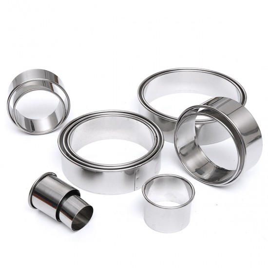 12Pcs DIY Round Stainless Steel Mousse Circle Ring Molds Cake Cookie Pastry Baking Cutter Mould Set 12Pcs DIY Round Stainless Steel Mousse Circle Ring Molds Cake Cookie Pastry Baking Cutter Mould Set