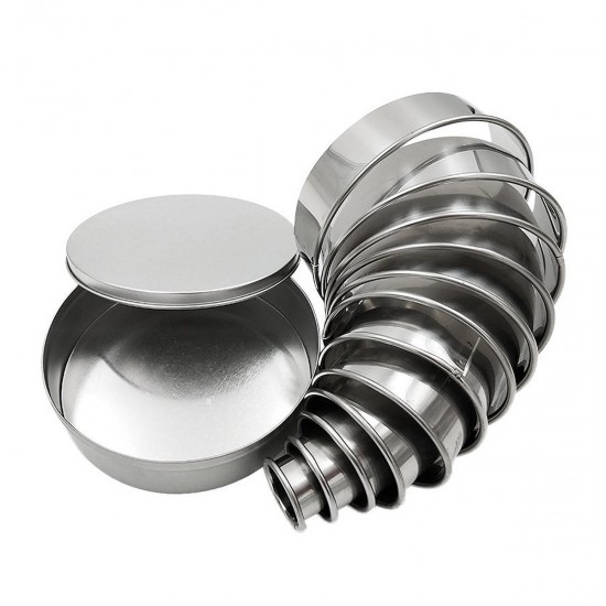 12Pcs DIY Round Stainless Steel Mousse Circle Ring Molds Cake Cookie Pastry Baking Cutter Mould Set 12Pcs DIY Round Stainless Steel Mousse Circle Ring Molds Cake Cookie Pastry Baking Cutter Mould Set