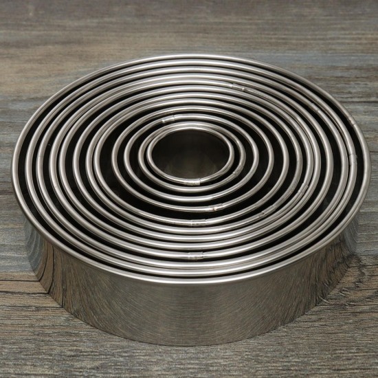 12Pcs DIY Round Stainless Steel Mousse Circle Ring Molds Cake Cookie Pastry Baking Cutter Mould Set 12Pcs DIY Round Stainless Steel Mousse Circle Ring Molds Cake Cookie Pastry Baking Cutter Mould Set