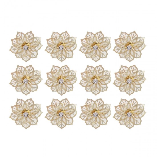 12Pcs Floral Alloy Rings Napkin Holder Dinner Wedding Towel Ring Party Table Decor Supplies 12Pcs Floral Alloy Rings Napkin Holder Dinner Wedding Towel Ring Party Table Decor Supplies