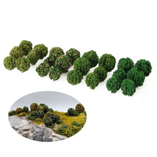 12Pcs Simulation Bush Tree Scene Model Mini Landscape Railway Scale Model Tree Sand Table Decorations