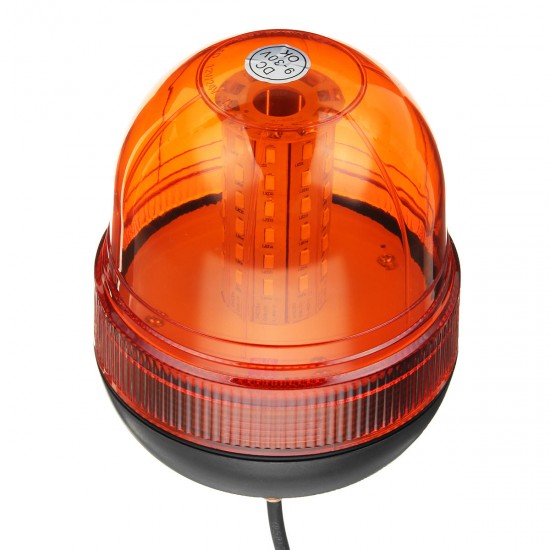 12V 24V Single Bolt Point Mount 60 LED Flashing Amber Orange Warning Signal Light Tractor Beacon IP65