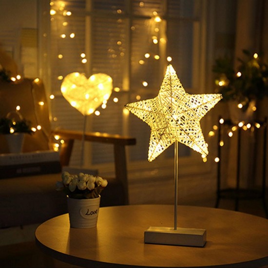 12V Illuminative Heart/Star Shaped Night Light Fairy Light LED Table Desk Lamp