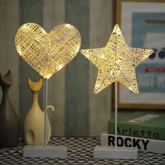 12V Illuminative Heart/Star Shaped Night Light Fairy Light LED Table Desk Lamp