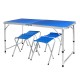 1.2m Blue Folding Table Portable Indoor Outdoor BBQ Picnic Party Camp Tables