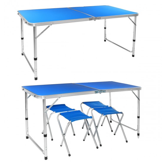 1.2m Blue Folding Table Portable Indoor Outdoor BBQ Picnic Party Camp Tables