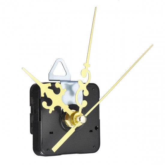 12mm Gold/Black Quartz Silent Clock Movement Mechanism Module DIY Kit Hour Minute Second without Bat