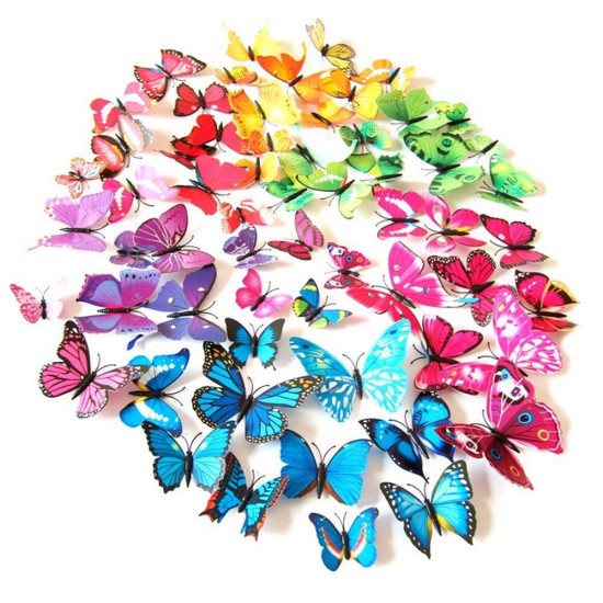 12pcs 3D Butterfly Design Decal Art Wall Stickers Room ations Home 12pcs 3D Butterfly Design Decal Art Wall Stickers Room ations Home