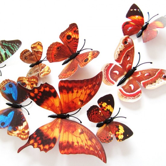 12pcs 3D Butterfly Design Decal Art Wall Stickers Room ations Home 12pcs 3D Butterfly Design Decal Art Wall Stickers Room ations Home
