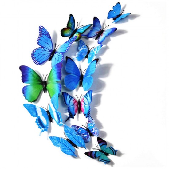 12pcs 3D Butterfly Design Decal Art Wall Stickers Room ations Home 12pcs 3D Butterfly Design Decal Art Wall Stickers Room ations Home
