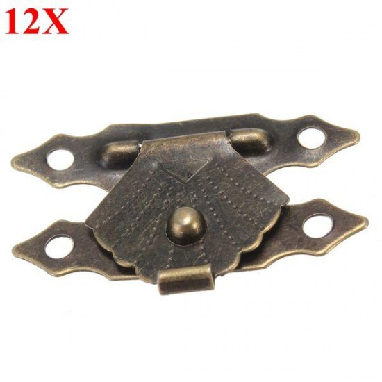 12pcs Antique Decorative Jewelry Gift Wooden Box Hasp Latch Lock With Screw