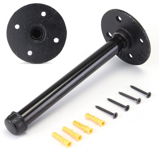 1/2'' Iron Industrial Pipe Shelf Flange Bracket 210mm Shelf Support With Screws 1/2'' Iron Industrial Pipe Shelf Flange Bracket 210mm Shelf Support With Screws
