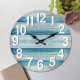 13 Inch Wall Clock Round Silent Vintage Beach Ocean Style Clock Home Room Decoration