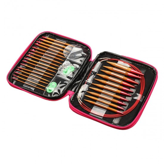 13 Sizes/Set Interchangeable Bamboo Circular Knitting Needle Set 2.75mm-10mm 13 Sizes/Set Interchangeable Bamboo Circular Knitting Needle Set 2.75mm-10mm