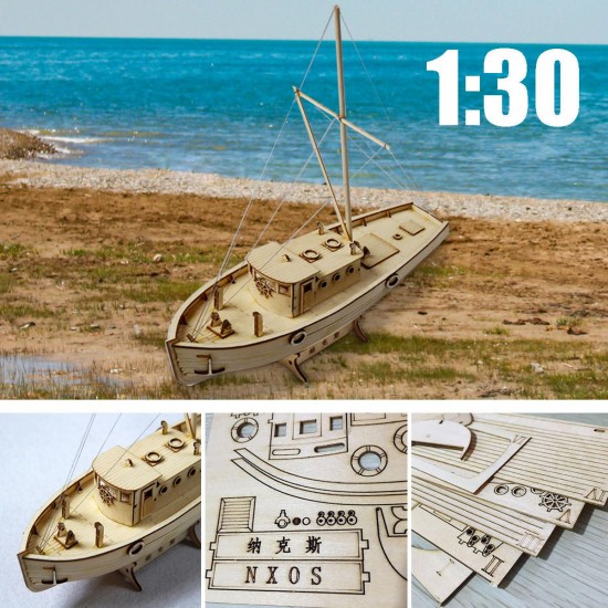 1:30 Boats Model Ships Nax Fishing Boat Model DIY Wood Model Home Office Decorations