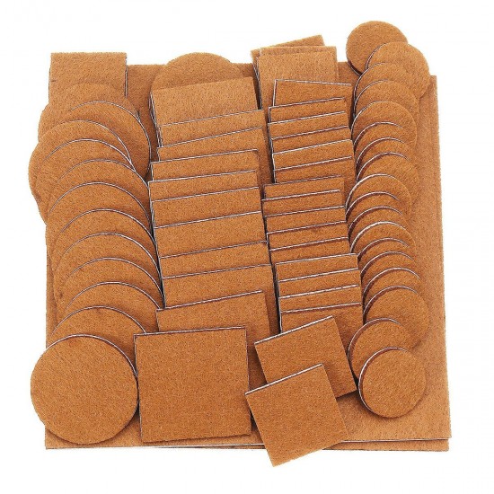 130Pcs Adhesive Felt Furniture Pads Chair Leg Floor Protect Round Square Pad